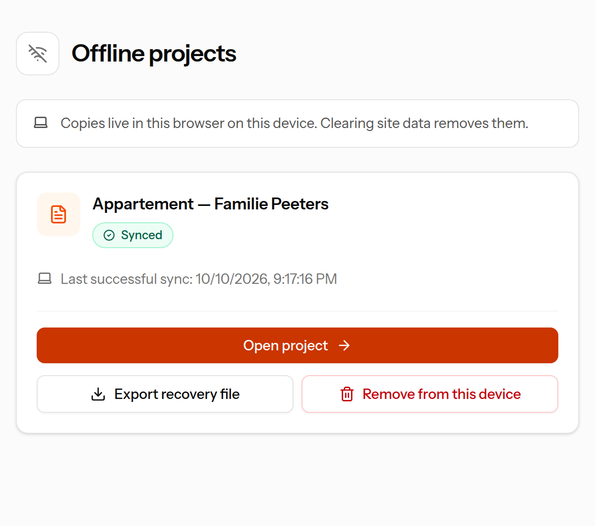 No internet? Your prepared project is here. Click Open project.