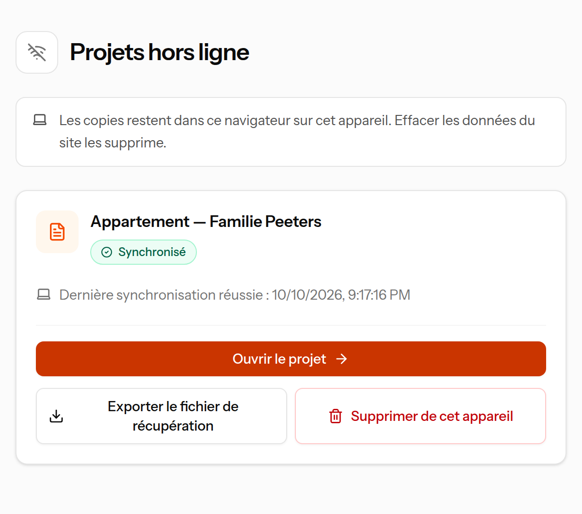Sans internet ? Votre projet préparé est ici. Cliquez sur Ouvrir le projet.