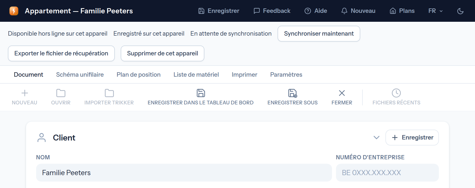 Enregistré sur cet appareil = conservé dans ce navigateur. En attente de synchronisation = pas encore en ligne.